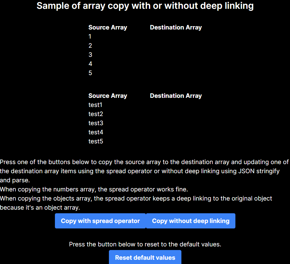 Copying Arrays in TypeScript: Spread vs Deep Linking – I am GuidoZam