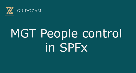 MGT People control in&nbsp;SPFx